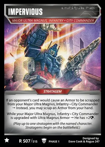Phase 1's Impervious stratagem for Wave 3's Major Ultra Magnus.