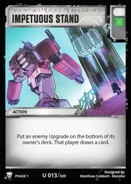 Impetuous Stand, the first Transformers TCG community card banned from organized play