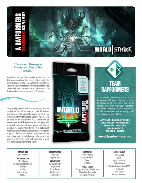 Wave BFA World|Strike One Sheet