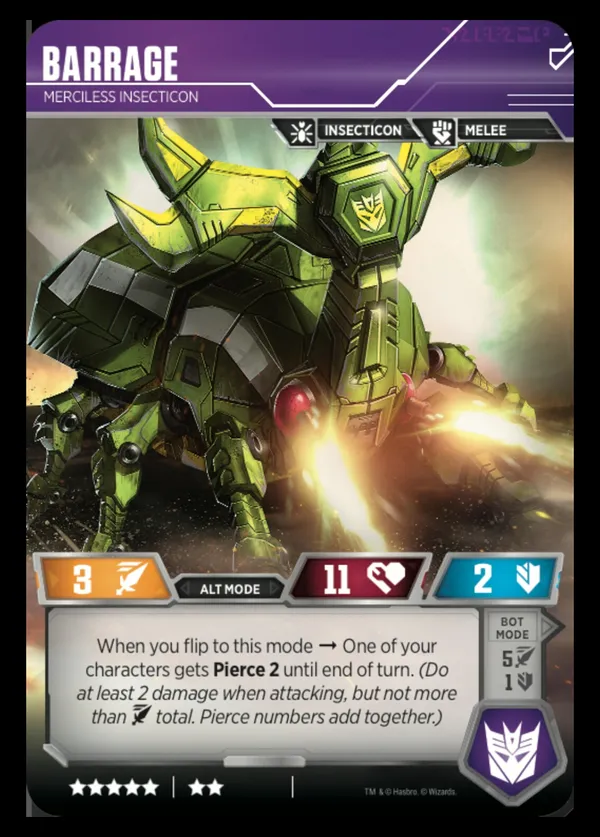 Barrage // Merciless Insecticon alt mode