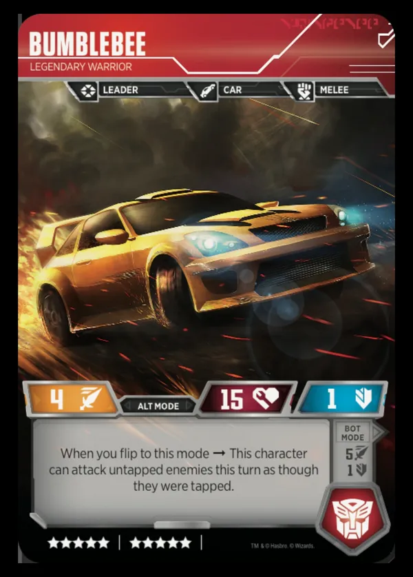 Bumblebee // Legendary Warrior alt mode