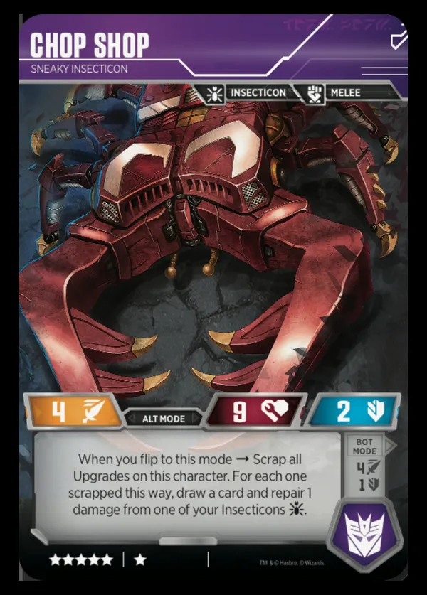 Chop Shop // Sneaky Insecticon alt mode