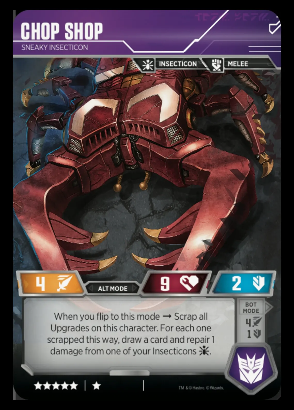 Chop Shop // Sneaky Insecticon alt mode