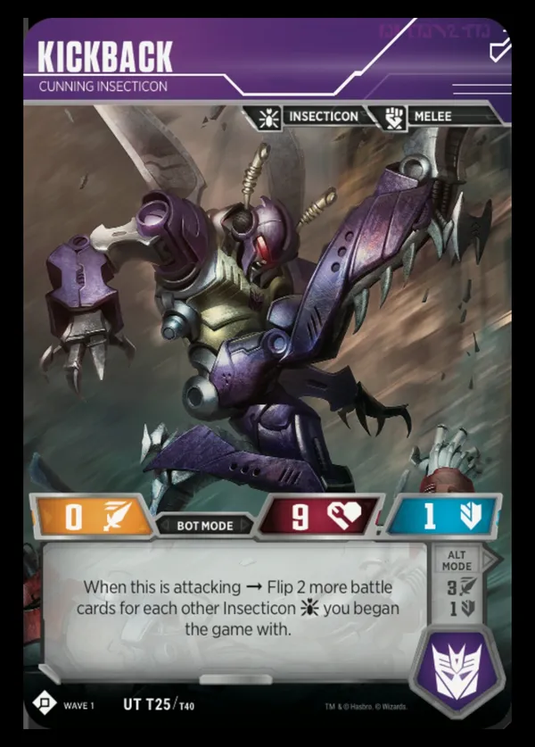 Kickback // Cunning Insecticon bot mode