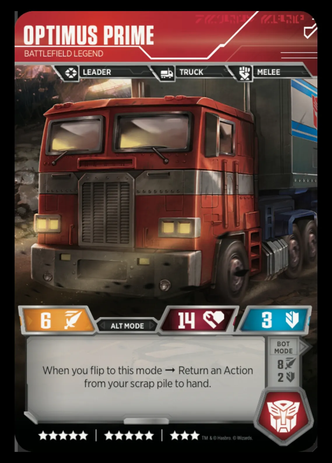 Optimus Prime // Battlefield Legend alt mode