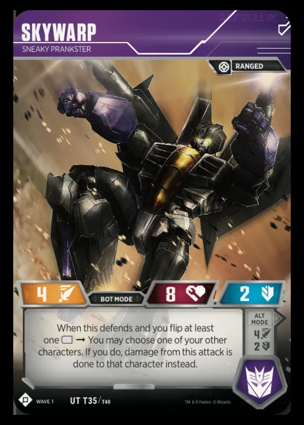 Skywarp // Sneaky Prankster bot mode