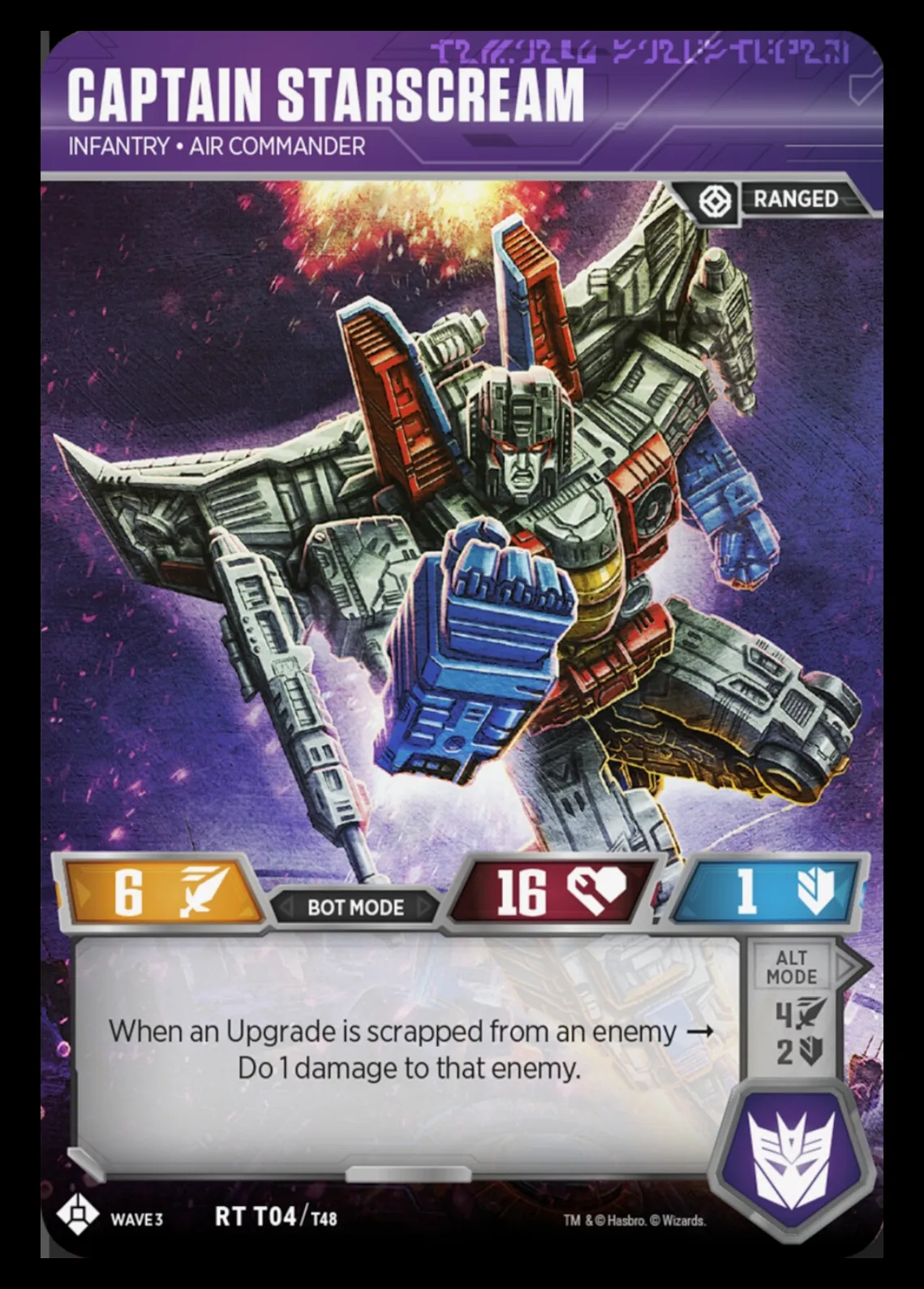 Captain Starscream // Infantry • Air Commander bot mode