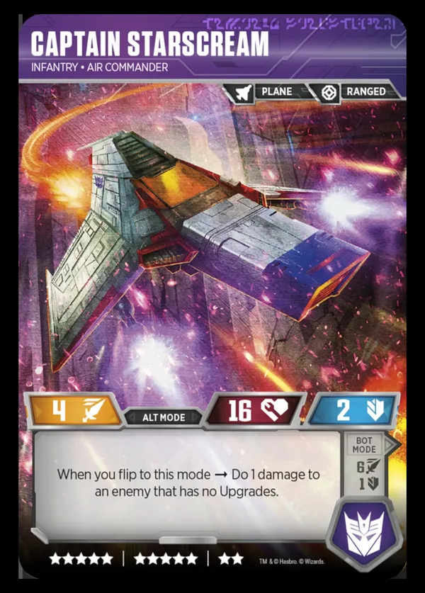 Captain Starscream // Infantry • Air Commander alt mode