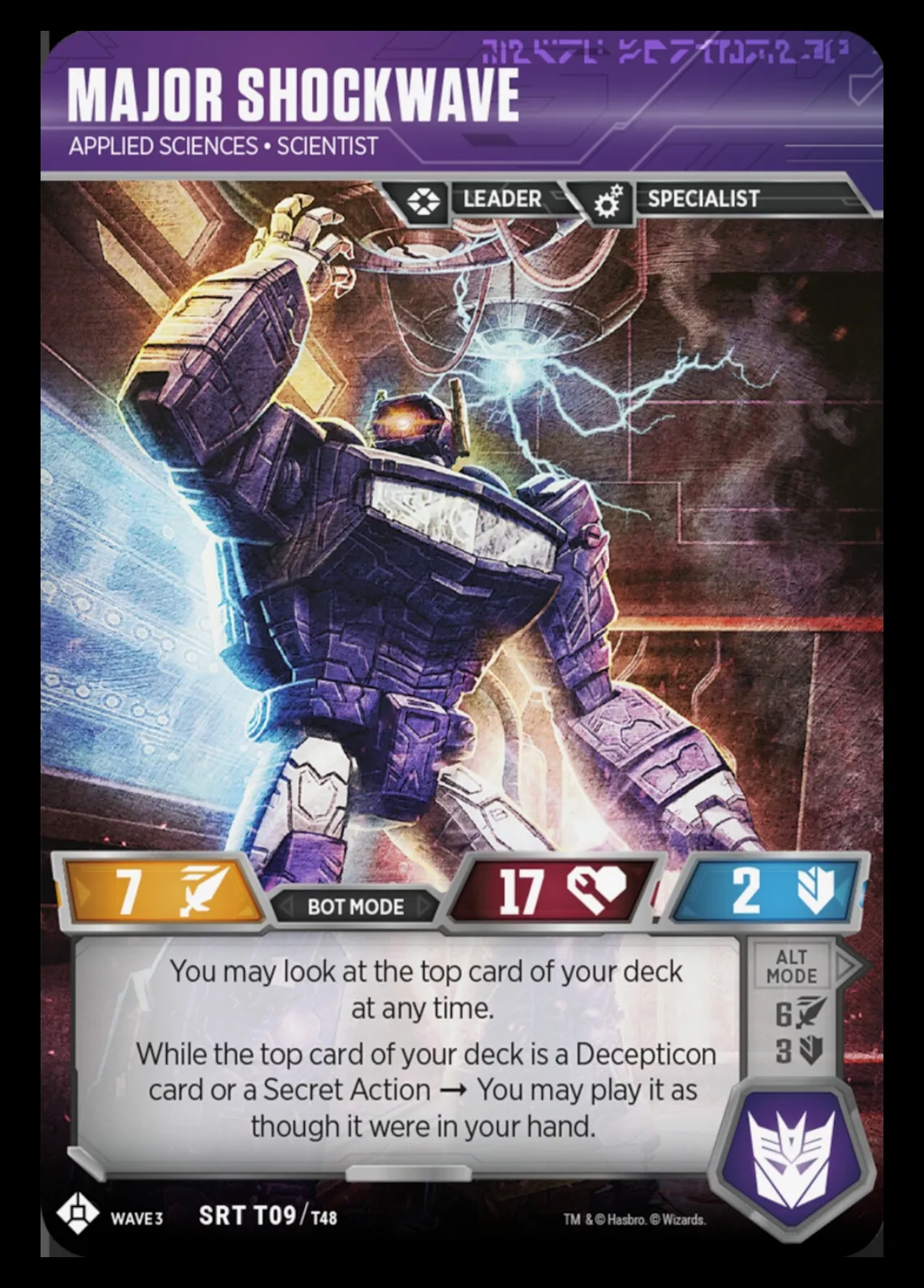 Major Shockwave // Applied Sciences • Scientist bot mode