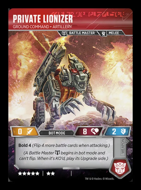 Private Lionizer // Ground Command • Artillery bot mode