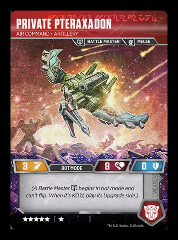 Private Pteraxadon // Air Command • Artillery bot mode