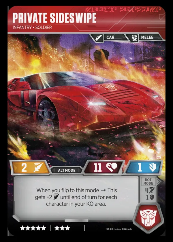 Private Sideswipe // Infantry • Soldier alt mode