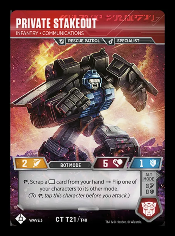 Private Stakeout // Infantry • Communications bot mode