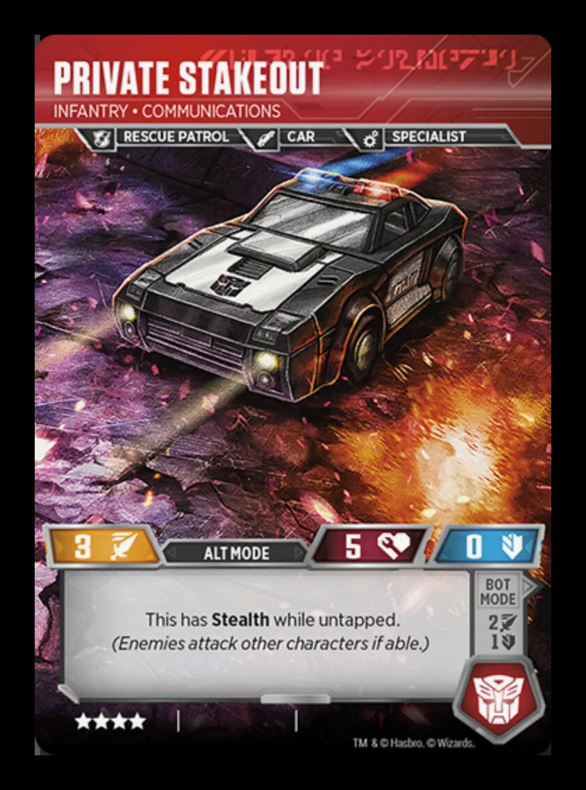 Private Stakeout // Infantry • Communications alt mode