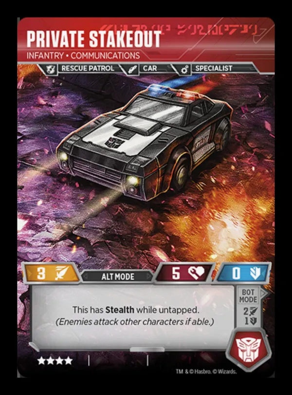 Private Stakeout // Infantry • Communications alt mode