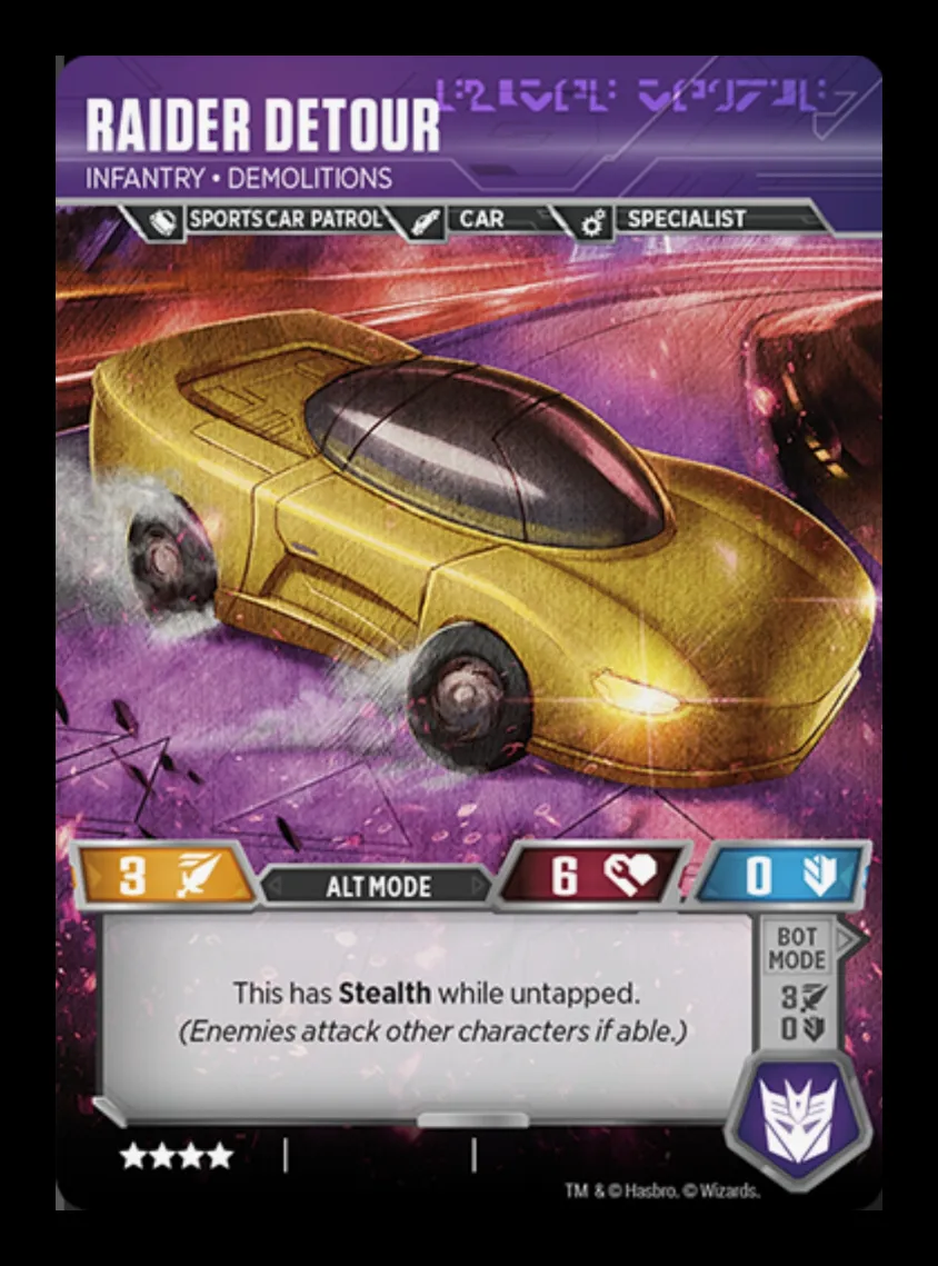 Raider Detour // Infantry • Demolitions alt mode