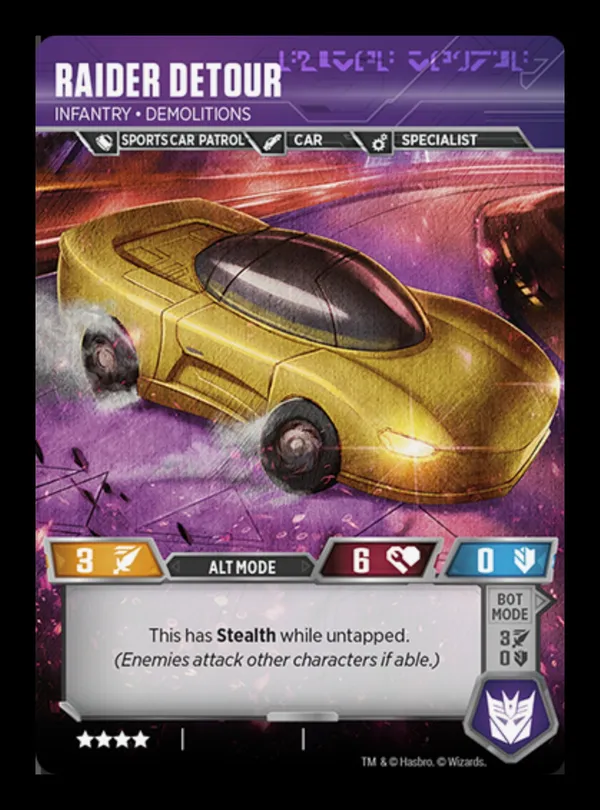 Raider Detour // Infantry • Demolitions alt mode