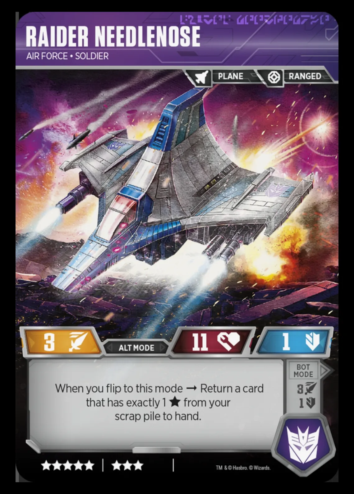 Raider Needlenose // Air Force • Soldier alt mode