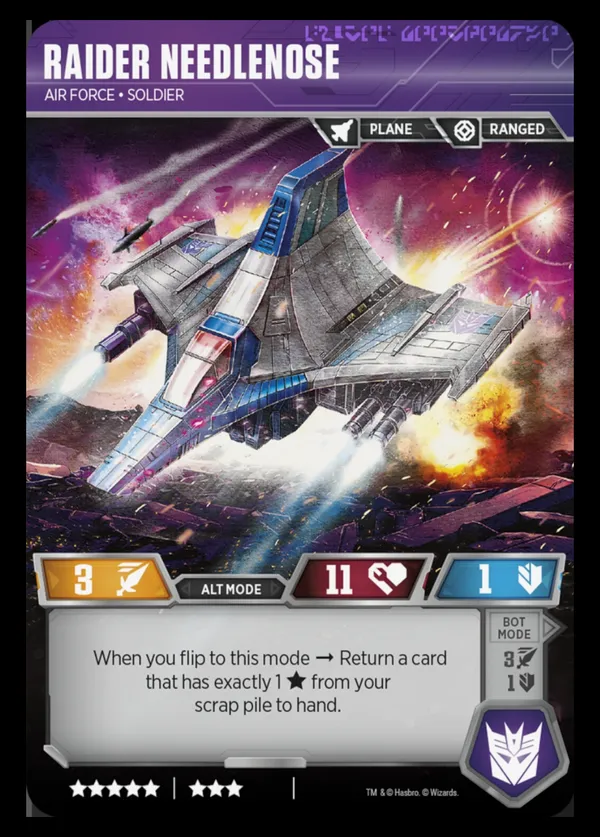 Raider Needlenose // Air Force • Soldier alt mode