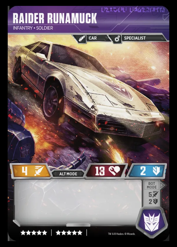 Raider Runamuck // Infantry • Soldier alt mode