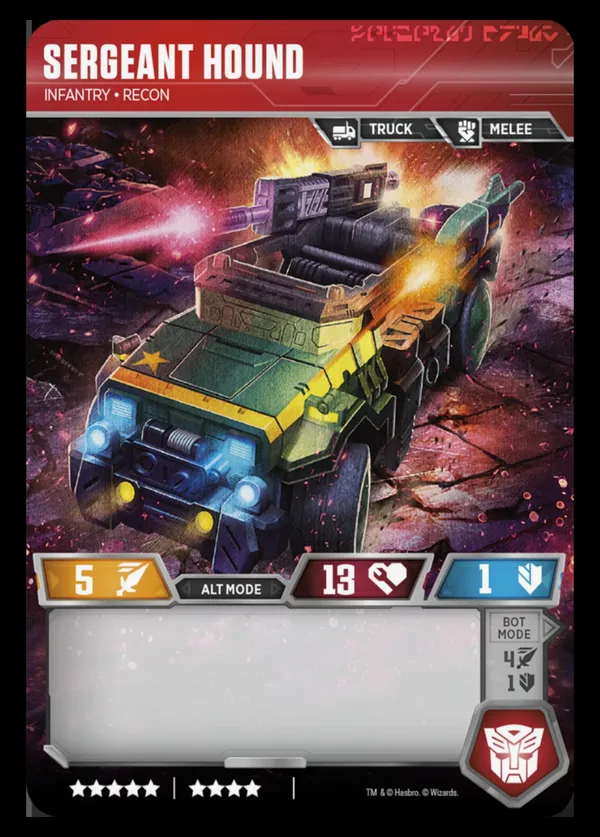 Sergeant Hound // Infantry • Recon alt mode