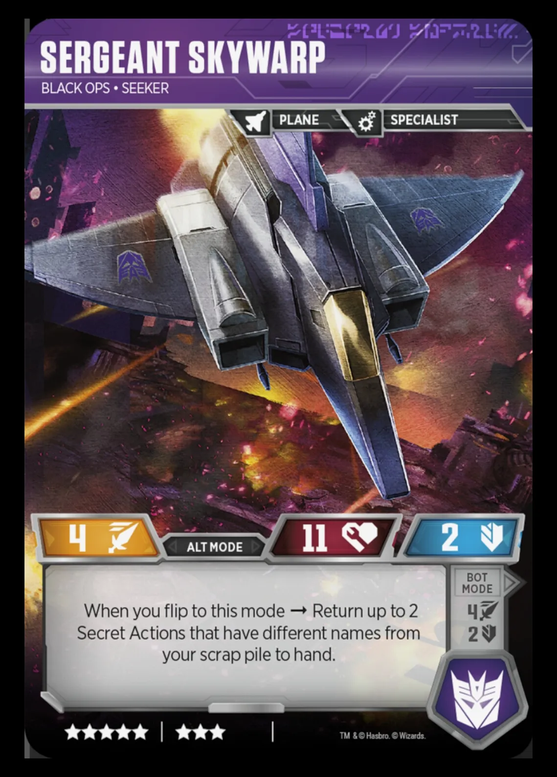 Sergeant Skywarp // Black Ops • Seeker alt mode