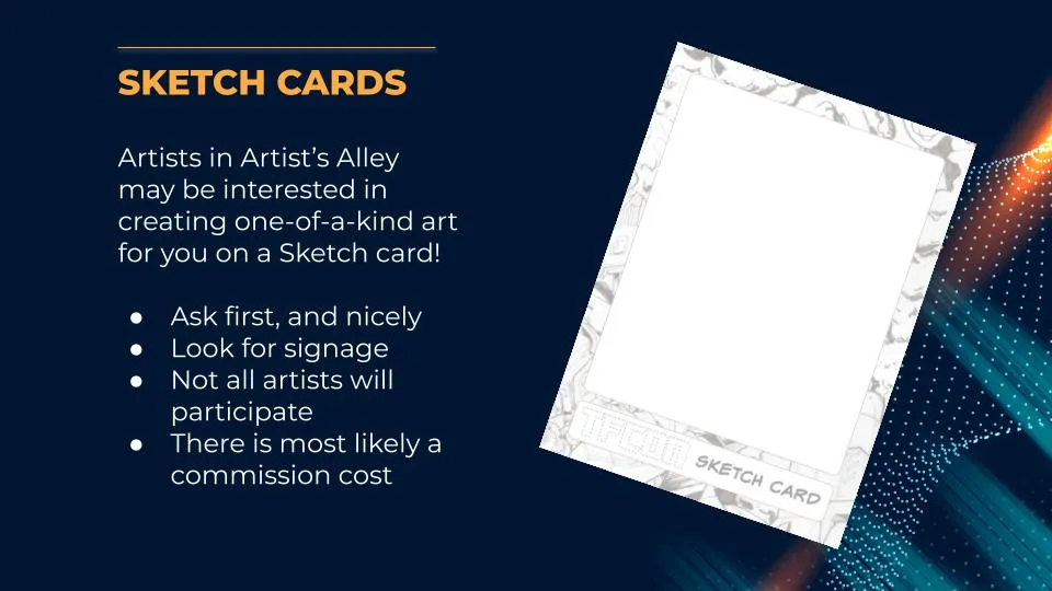 Sketch cards are for Artist's Alley