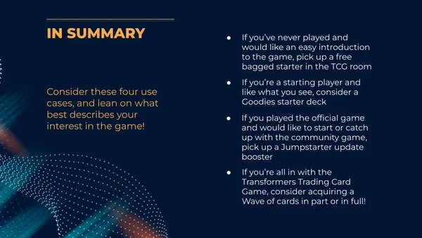There's something in the 2025 community Transformers TCG for everyone