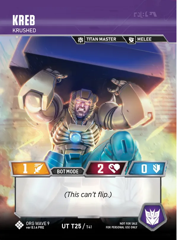 Org Wave 9 character card Kreb // Krushed