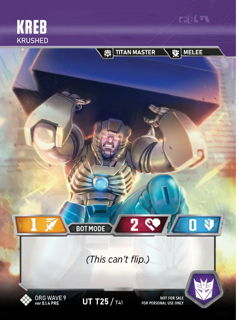 Org Wave 9 character card Kreb // Krushed