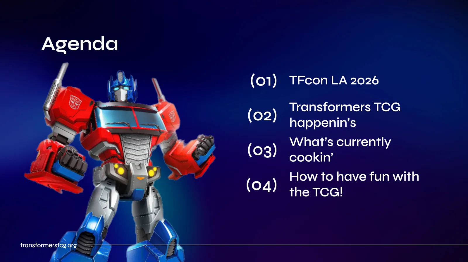 Agenda - TFcon LA 2026 Transformers TCG Panel