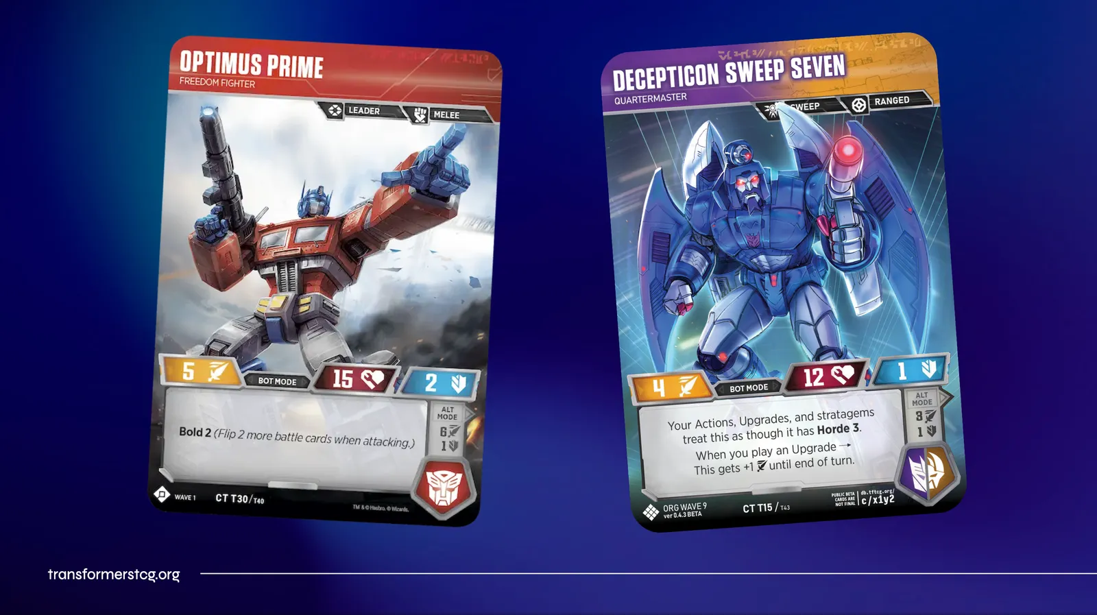 transformerstcg.org Card comparison - TFcon LA 2026 Transformers TCG Panel