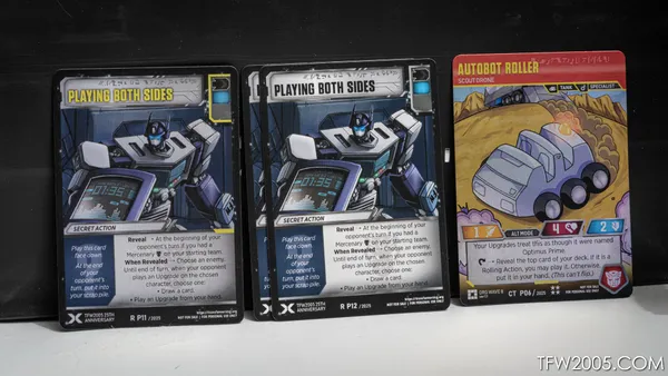 Individual transformerstcg.org Transformers TCG cards in the 25th Anniversary goodie bag