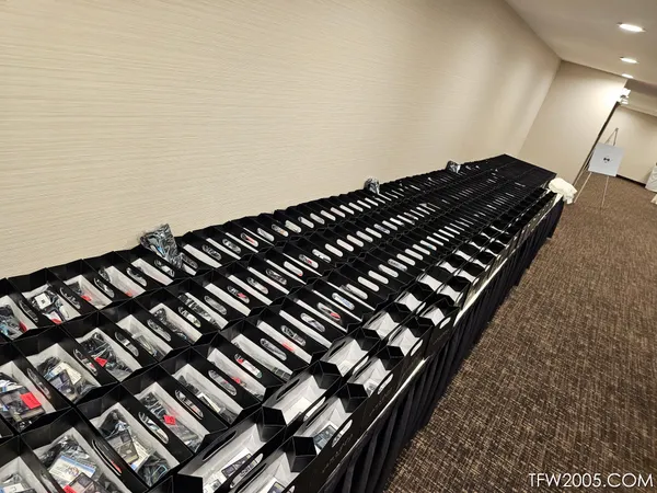 25th Anniversary goodie bags lined up