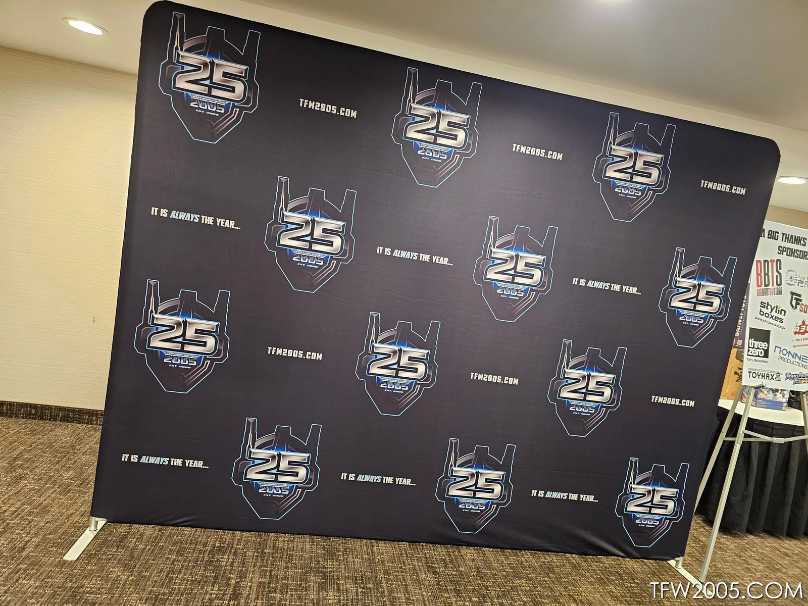 TFW2005 25th Anniversary Party photo backdrop