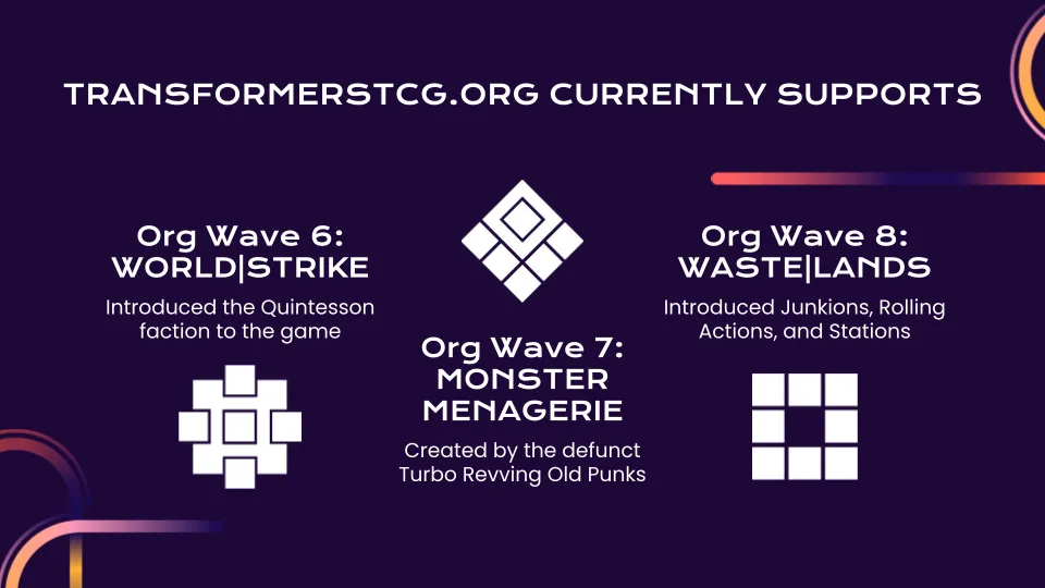 transformerstcg.org currently supports these community releases