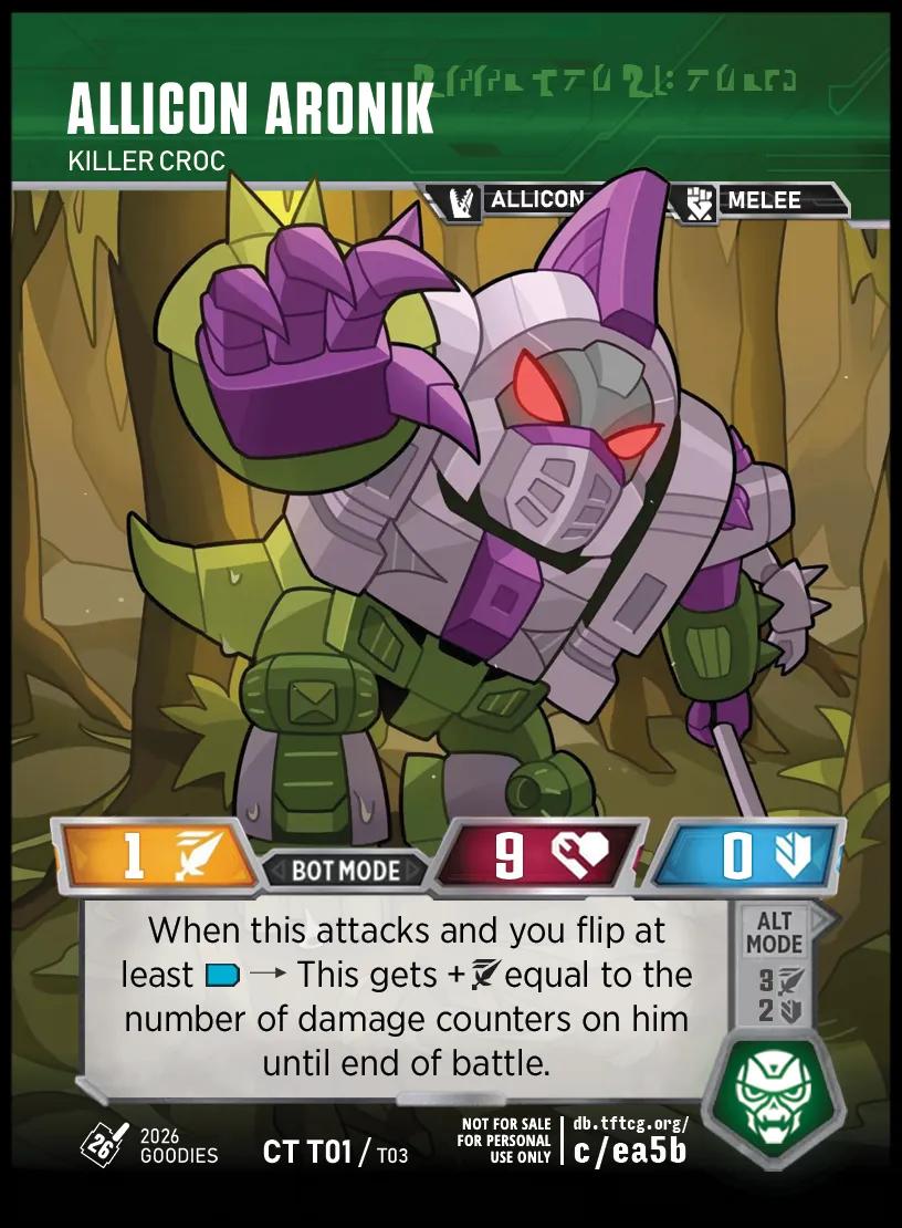Allicon Aronik // Killer Croc bot mode