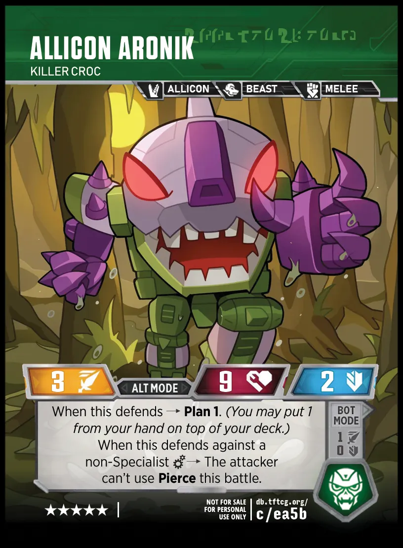 Allicon Aronik // Killer Croc alt mode