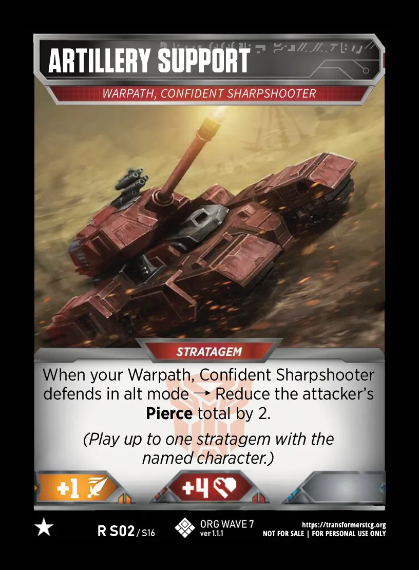 Artillery Support // Warpath, Confident Sharpshooter card face