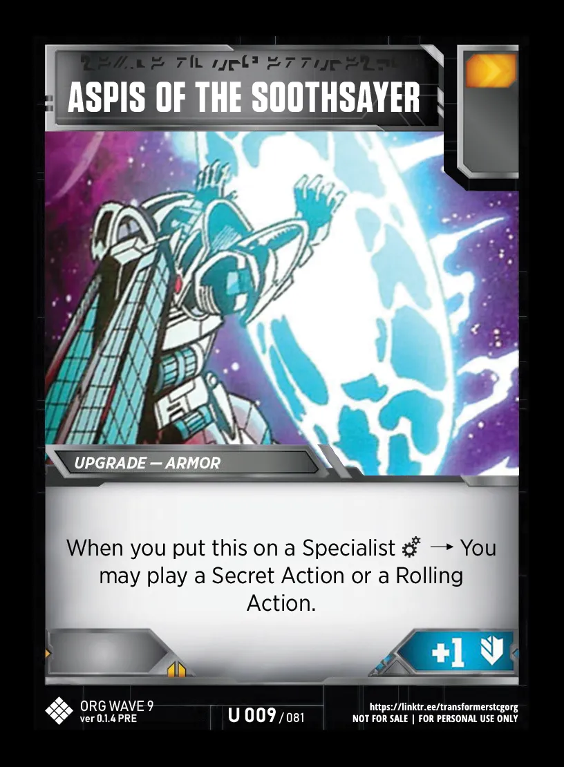 Org Wave 9 battle card Aspis of the Soothsayer