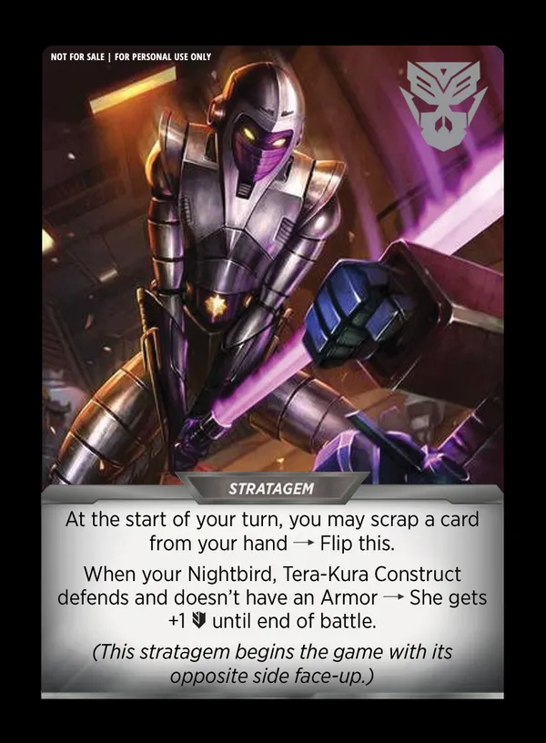 Assault Protocol // Nightbird, Tera-Kura Construct card back