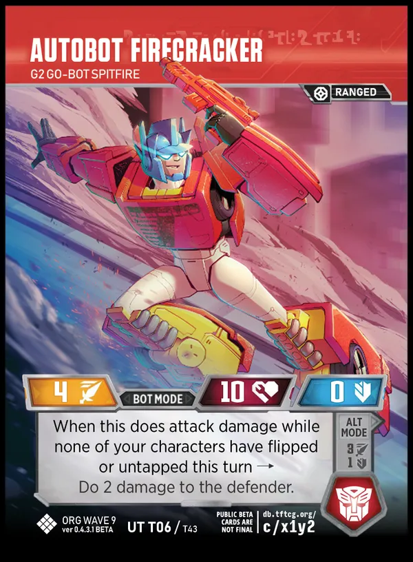Autobot Firecracker // G2 Go-Bot Spitfire bot mode