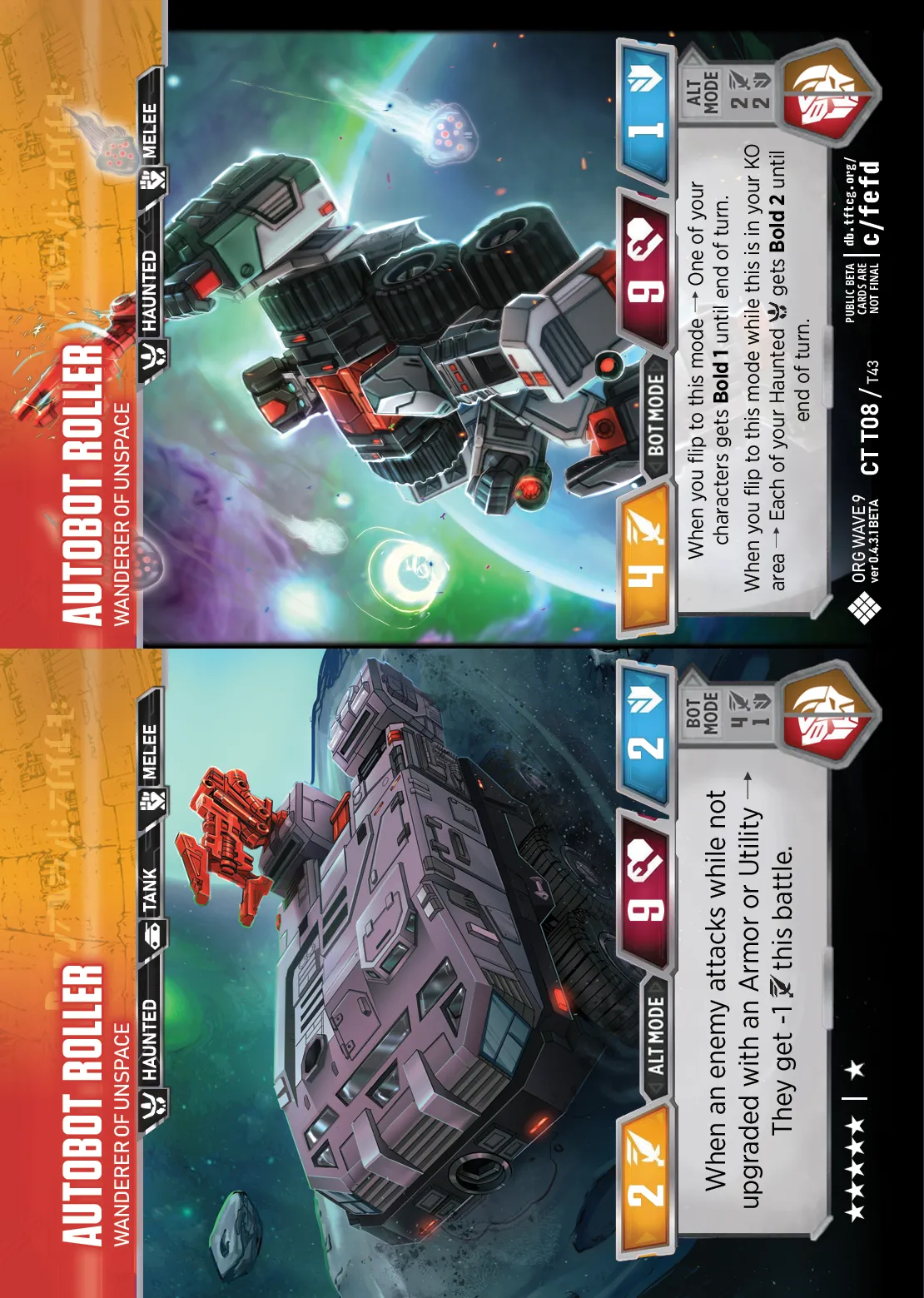 Autobot Roller // Wanderer of Unspace alt/bot modes