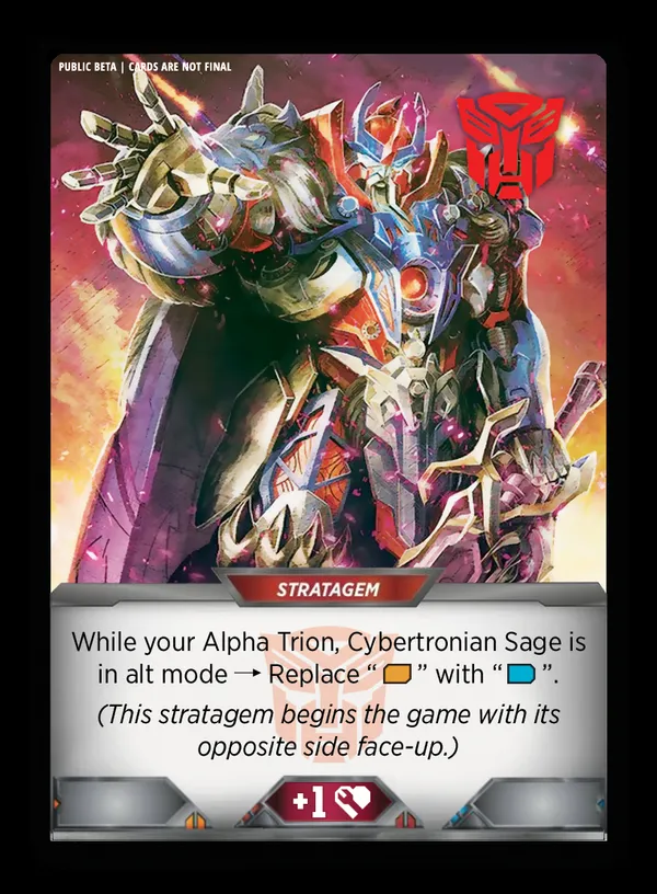 Blue-and-Orange Morality // Alpha Trion, Cybertronian Sage card back