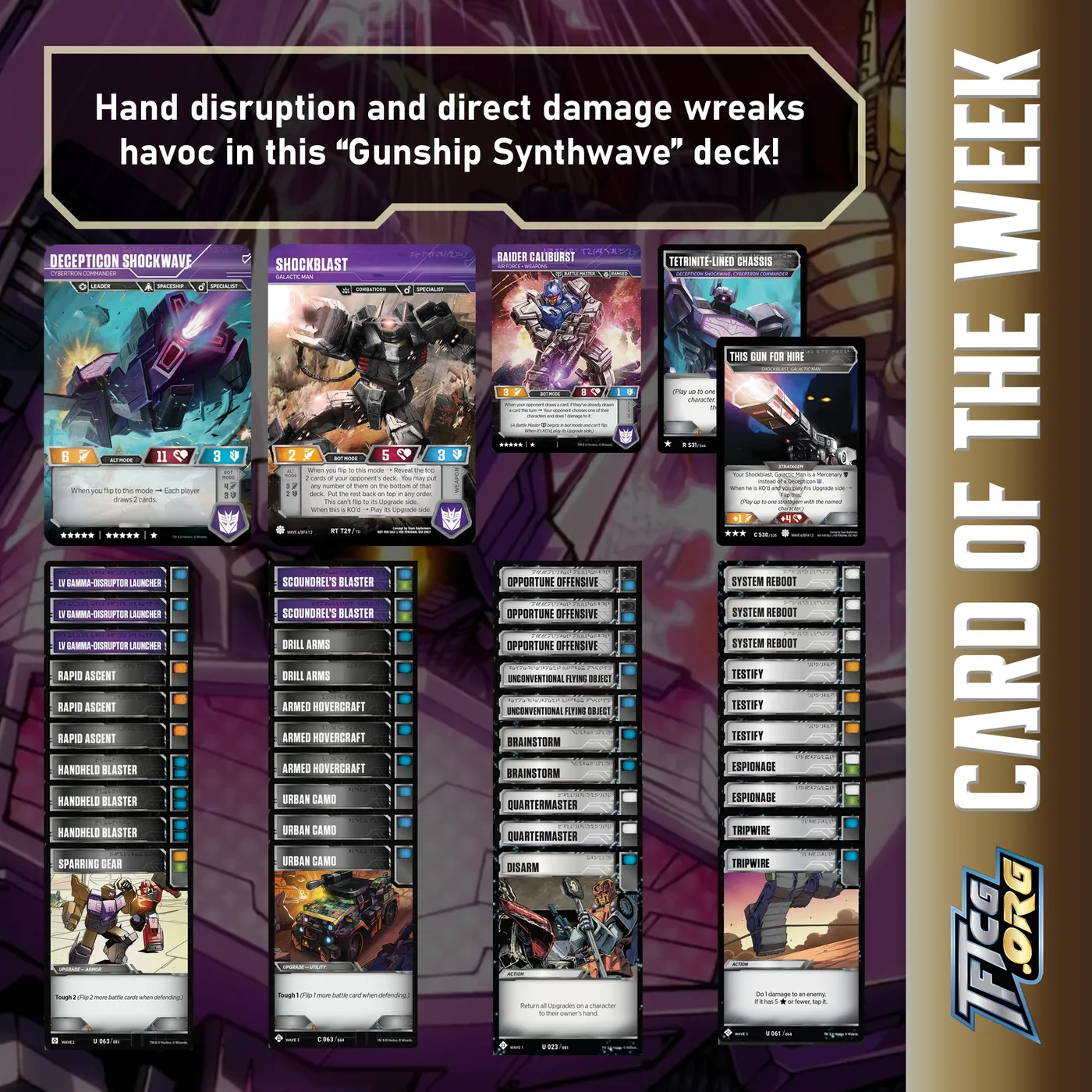 Hand disruption and direct damage wreaks havoc in this "Gunship Synthwave" deck!