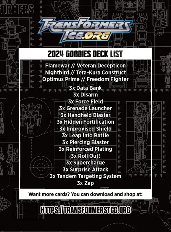 2024 Goodies Starter Deck featuring Optimus Prime deck list