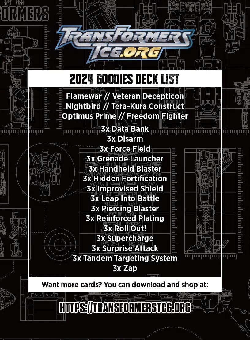 2024 Goodies Starter Deck featuring Optimus Prime deck list