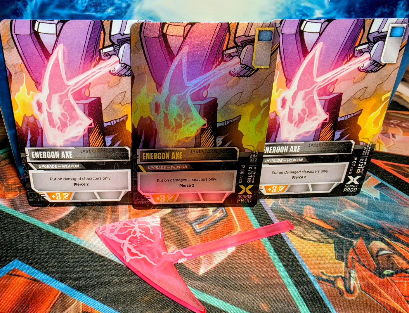 Electrum Energon Axe cards and Energon Axe weapon for figures