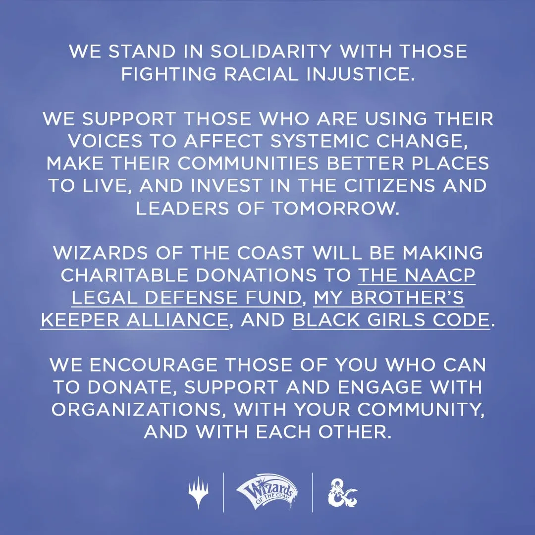 Wizards stands in solidarity with those fighting racial injustice.