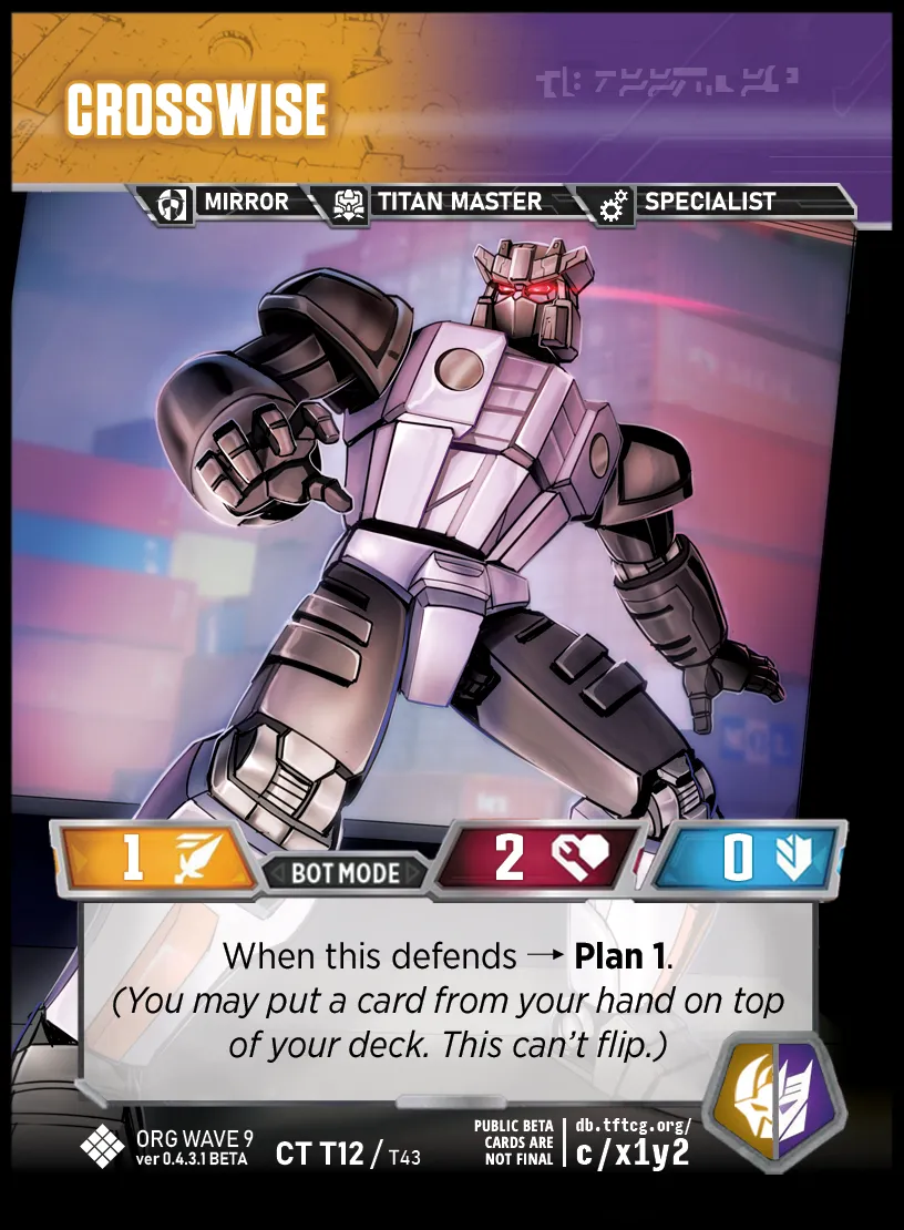 Crosswise bot mode